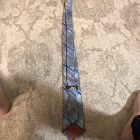 John Henry Blue and Grey Tie - Picture 2 of 3